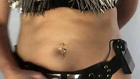 Mistress intensely plays with strapon