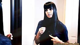 Stepmom pleasured by teen in stockings