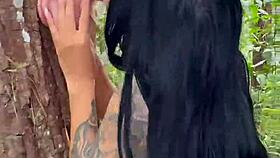 Latina with big ass masturbates in forest to remove body curse.