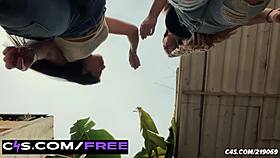 towering latina goddesses play with tiny soldiers in crush fetish