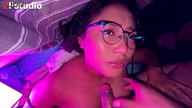 my stepsister dafri has an angel face but a devil mouth, loving cum on her face after anal