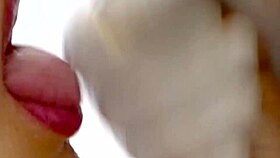 Latina Gwen dives into mom's boyfriend's ass for anal creampie