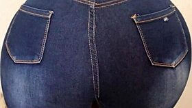 a milf showcases her big bumbum in this neutral presentation, highlighting her ample curves.