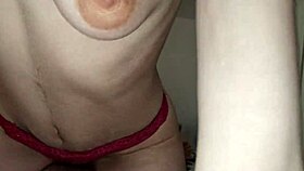 She spots her partner in lingerie and talks her into riding.