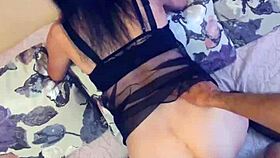 black stockings and sexy wife in amateur homemade video 😍