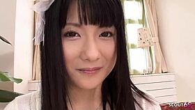 petite japanese teen 18+ gets first time dildo anal while sucking and getting cum in mouth at uncensored jav casting