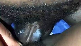 Hairy ebony student gets creampie from boyfriend in college