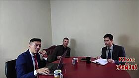 Company tests sofa with MILF employee who sucks everyone