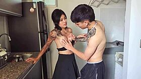 Latina Stepsister Sucks Husband's Cock After Chores