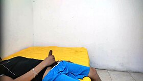 Is young guy jerking off in aunt's room with good cock