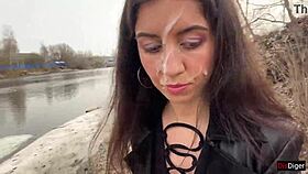 Cum On A Girls Face So She Could Walk Through The Park Covered In Sperm And Shock People - Cumwalk