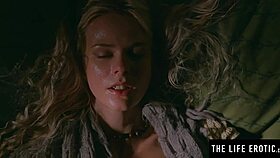 stunning blonde sweats while fingering to orgasm