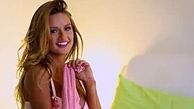 blonde teen model brittney shumaker does a striptease with her big natural tits