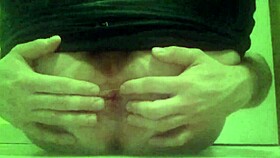 nik94 crossdresser performs gay solo masturbation with ass fingering