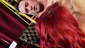 Red milf in fishnets gets fucked by kai taylor