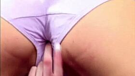 Watch teen babe's panties get wet during masturbation fetish