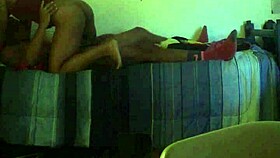 Ebony rides big black cock in dorm with monster dick