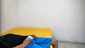 Is young guy jerking off in aunt's room with good cock