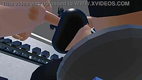 having fun with roblox at the gym