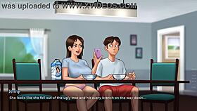 Stepsis Jenny Gets Naked And Plays With Her Huge Ass & Boobs - Summertime Saga 3D Porn Game