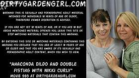 nikki curly takes anaconda dildo and double fisting in nature 😈