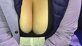 Mature whore in lingerie flashing on street gets ass licked and fucked