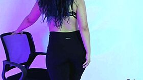 Latina uses toys for handjob cumshot on webcam with big ass