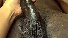 Dick throbs during oiled massage by Latina teen.