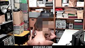 Shoplifting suspect emily willis enjoys police punishment in garage