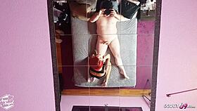 Anni Angel fucks the small cock user in cowgirl, ending with cum in mouth