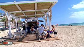 Hot french blonde gets picked up and ass fucked at the beach