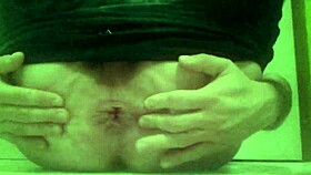 nik94 crossdresser performs gay solo masturbation with ass fingering