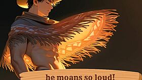 He moans so loud during his erotic solo orgasm with friend