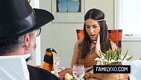 Hot stepfamily foursome for thanksgiving - chanel camryn tiffani madison