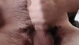the latina amateur masturbates her monster cock hard and strong