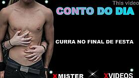 The brazilian girl intensely jerks off at the end of the wild party, surprising everyone with her bold actions.