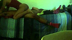 Ebony rides big black cock in dorm with monster dick