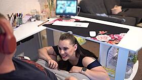 Naughty Secretary Sucks Boss Off On Zoom Meeting