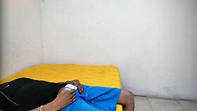 Is young guy jerking off in aunt's room with good cock