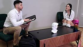 Student Flirts With Latina Teacher For Good Grade