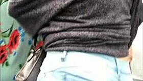 Latina Teen Shows Off Tight Jeans Ass Voyeur Style