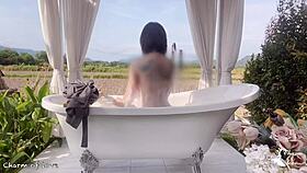 Taking a Bath in the Middle of a Rice Field, Japanese Style.