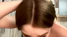 gorgeous girlfriend gives close up blowjob and fists her ass