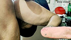 Indian desi moms engage in hardcore fucking in the kitchen.