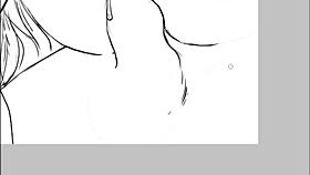 Speed drawing depicts ffm threesome with licking and fucking by artist kramer krameroff