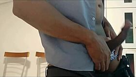 Intense horniness leads to jerking off in dormitory voyeur scene