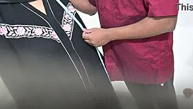 Tailor Measures Hijab Lady