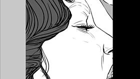 Speed drawing depicts ffm threesome with licking and fucking by artist kramer krameroff