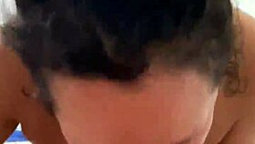 anna maria, the mature latina, delivers an awesome blowjob with her big tits bouncing