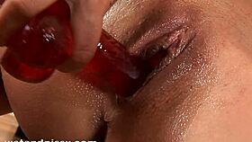 naughty girl plays with her pee soaked vagina